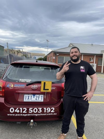 Package Driving School Student Chris passed the driving test