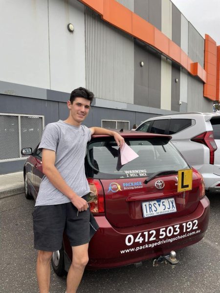 Student scored 100 percent on his manual transmission drive test